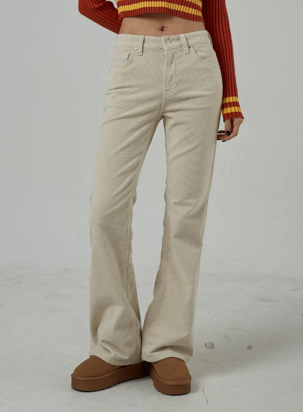 Mid-Rise Corduroy Bootcut Pants CJ306 - Image 5