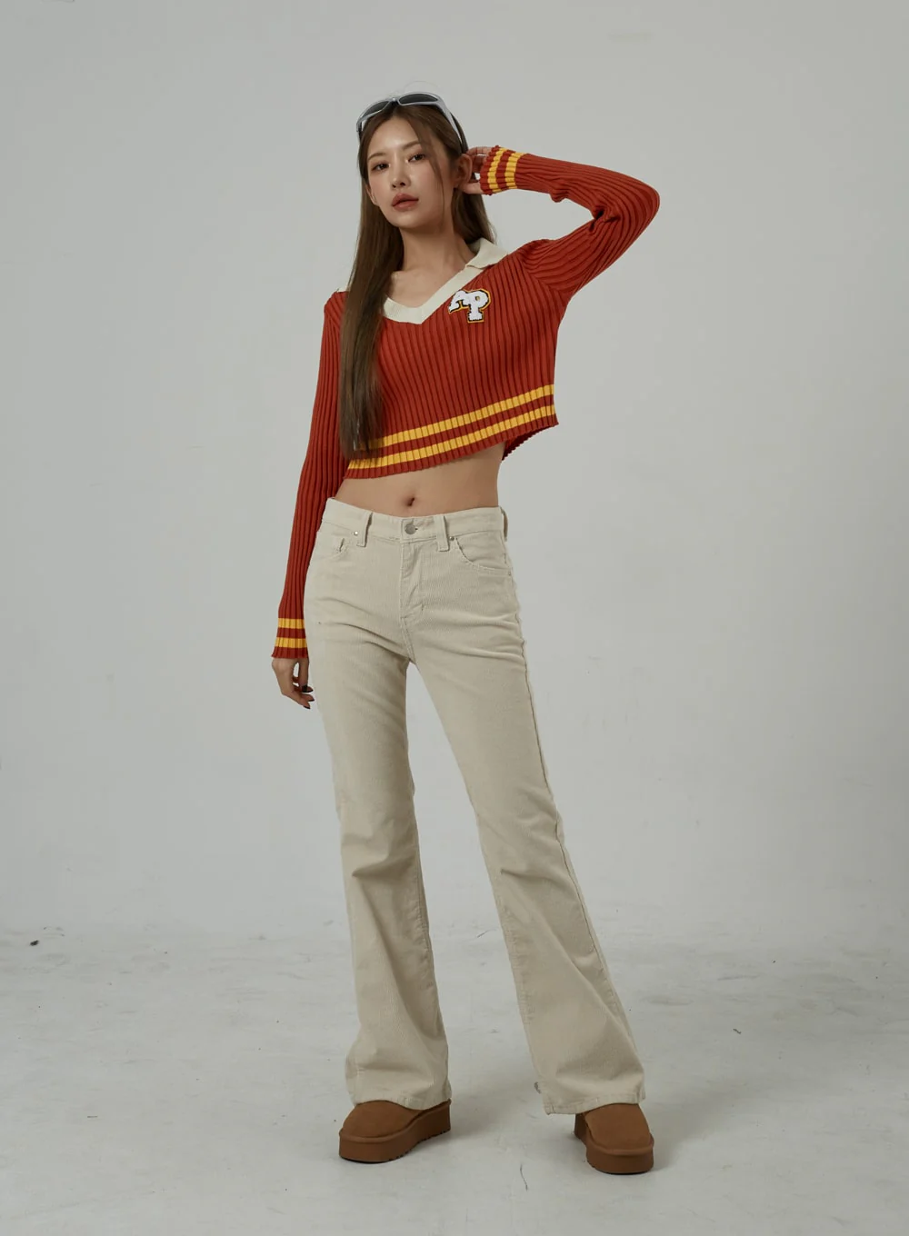 Mid-Rise Corduroy Bootcut Pants CJ306 - Image 8