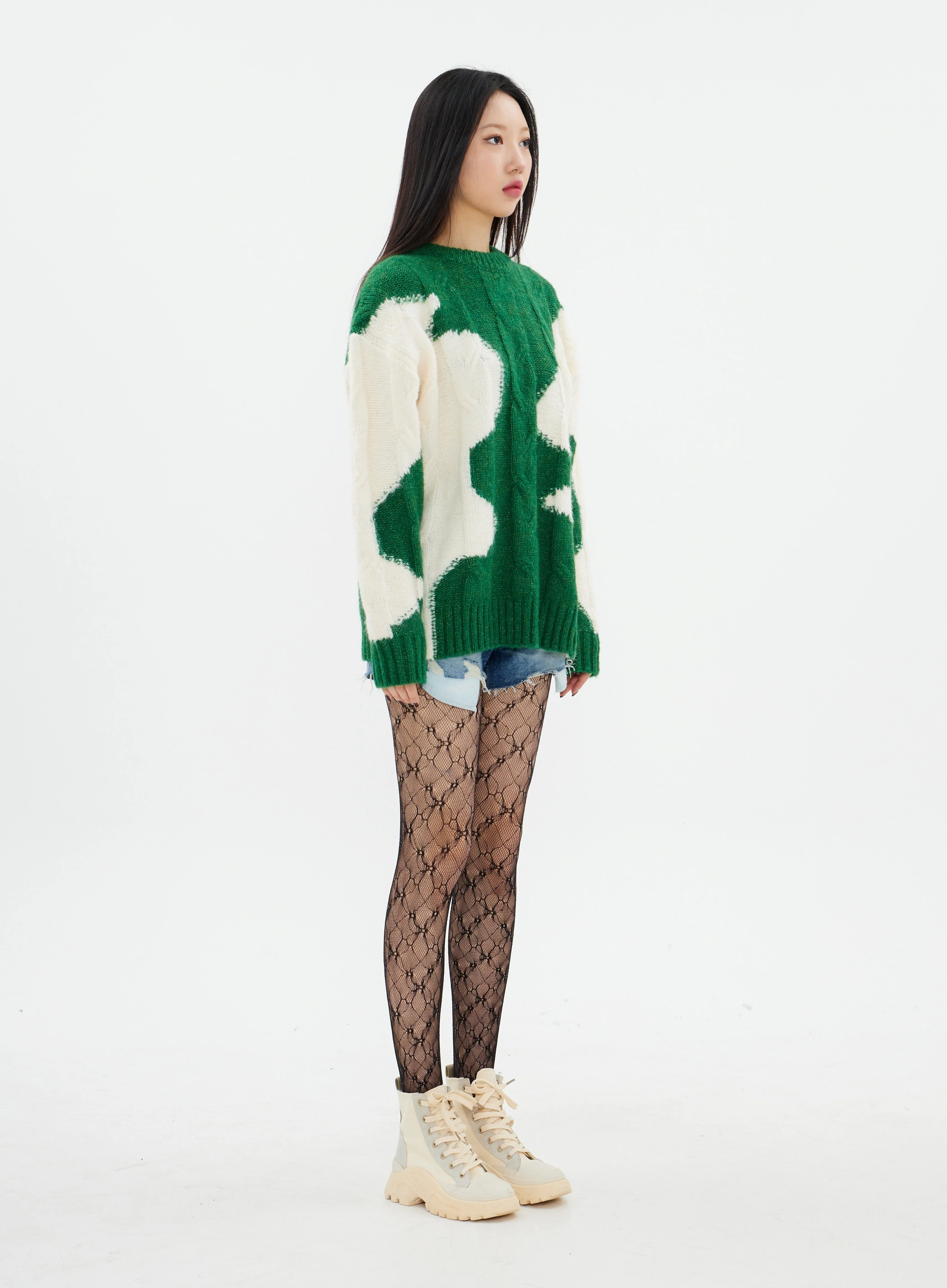 Mid Rise Distressed Mini Shorts K2302 - Image 3