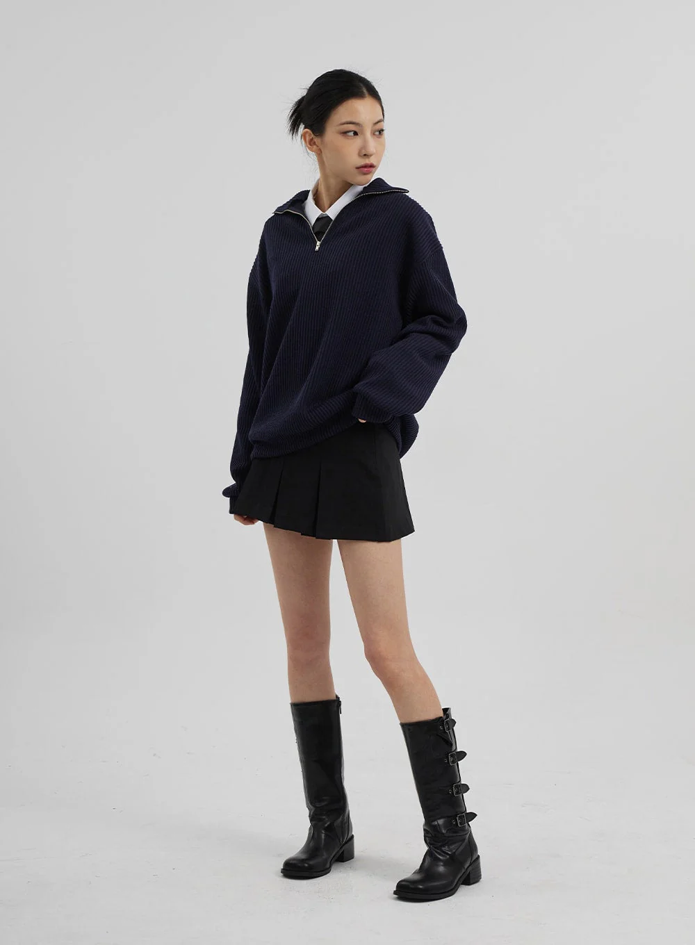 Mid-Rise Pleated Mini Skirt CF308 - Image 13