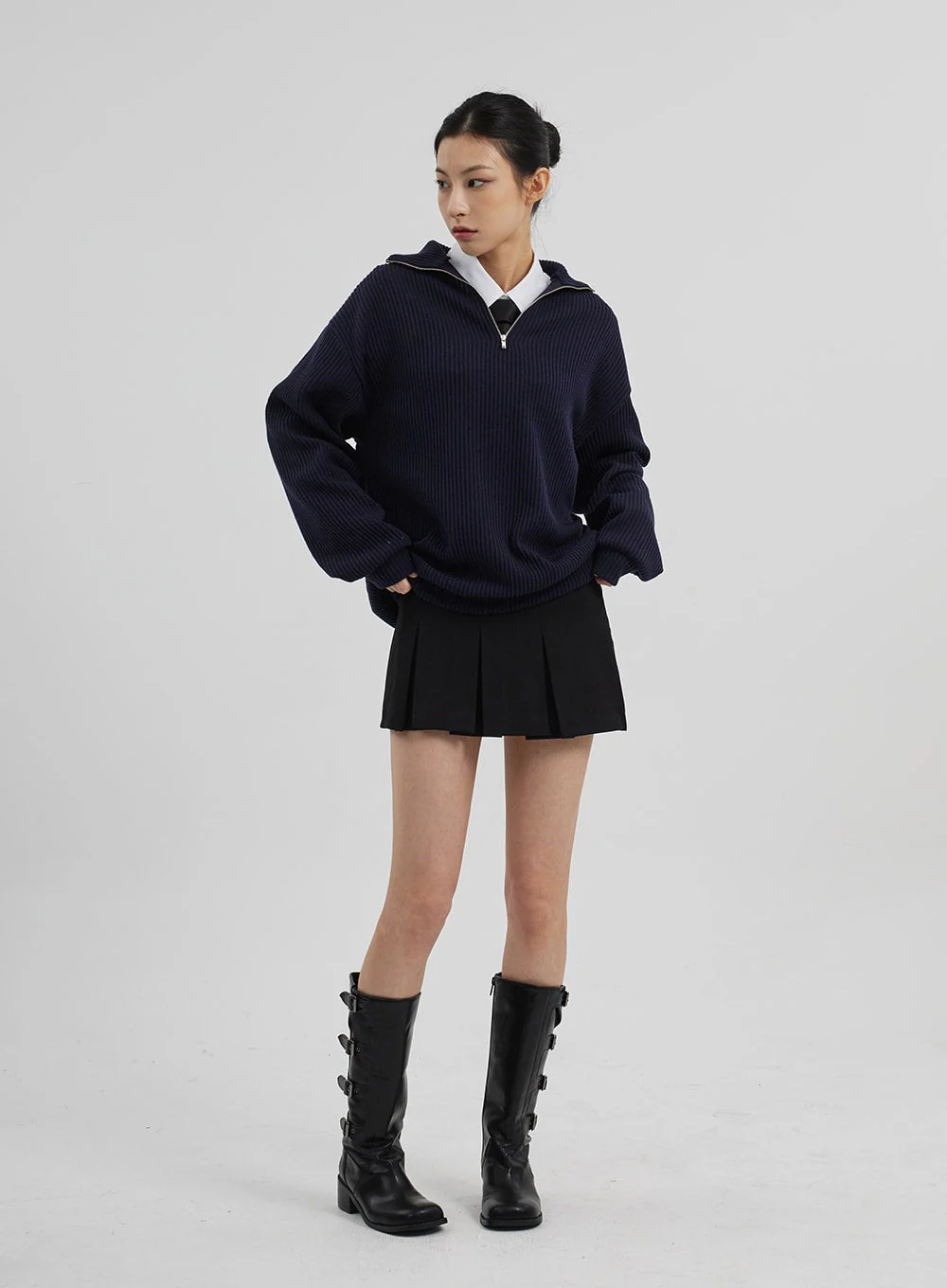 Mid-Rise Pleated Mini Skirt CF308 - Image 4