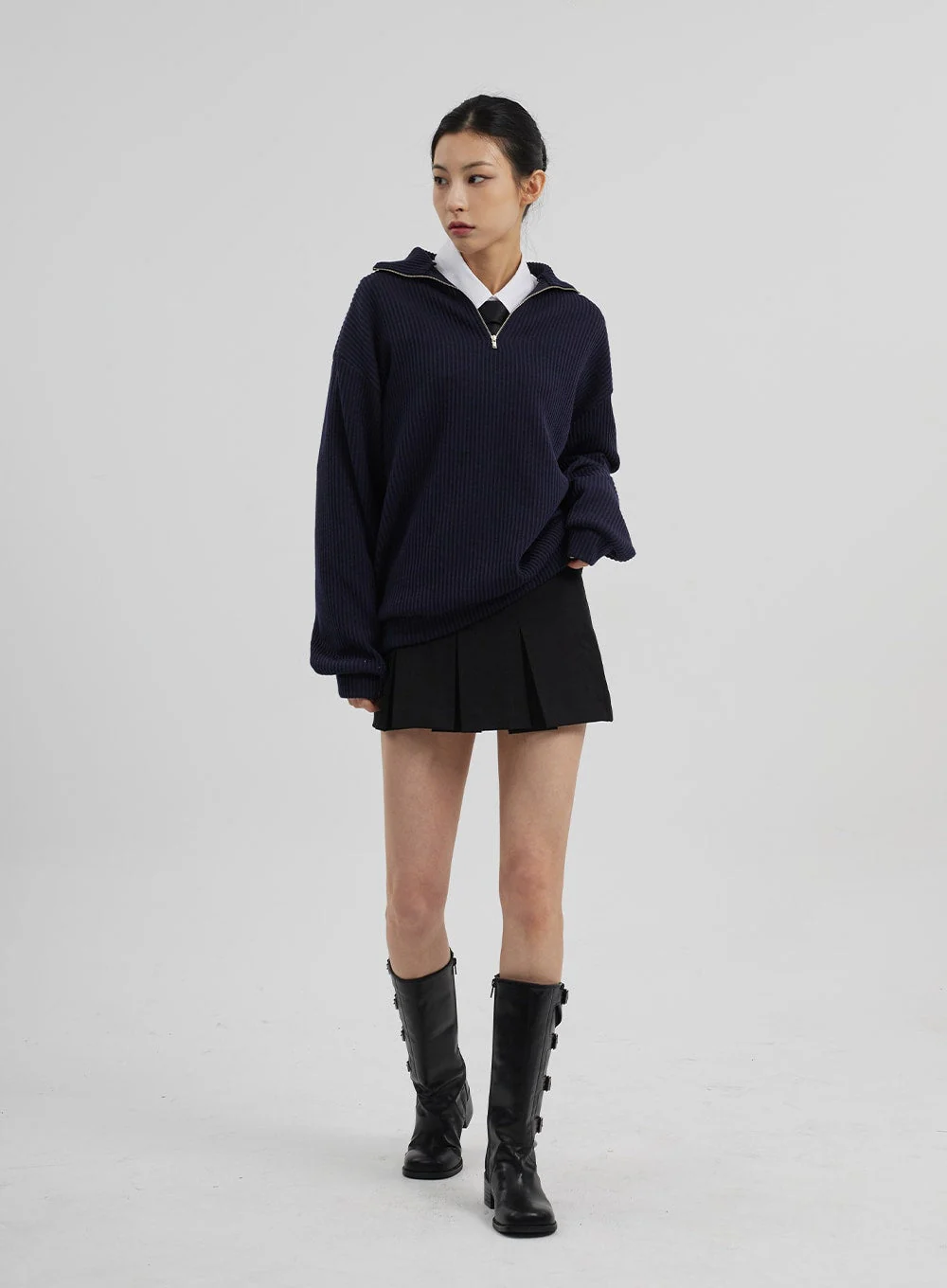 Mid-Rise Pleated Mini Skirt CF308 - Image 8