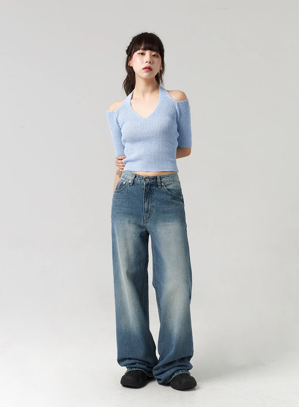 Mid-Wash Baggy Jeans CL312 - Image 8
