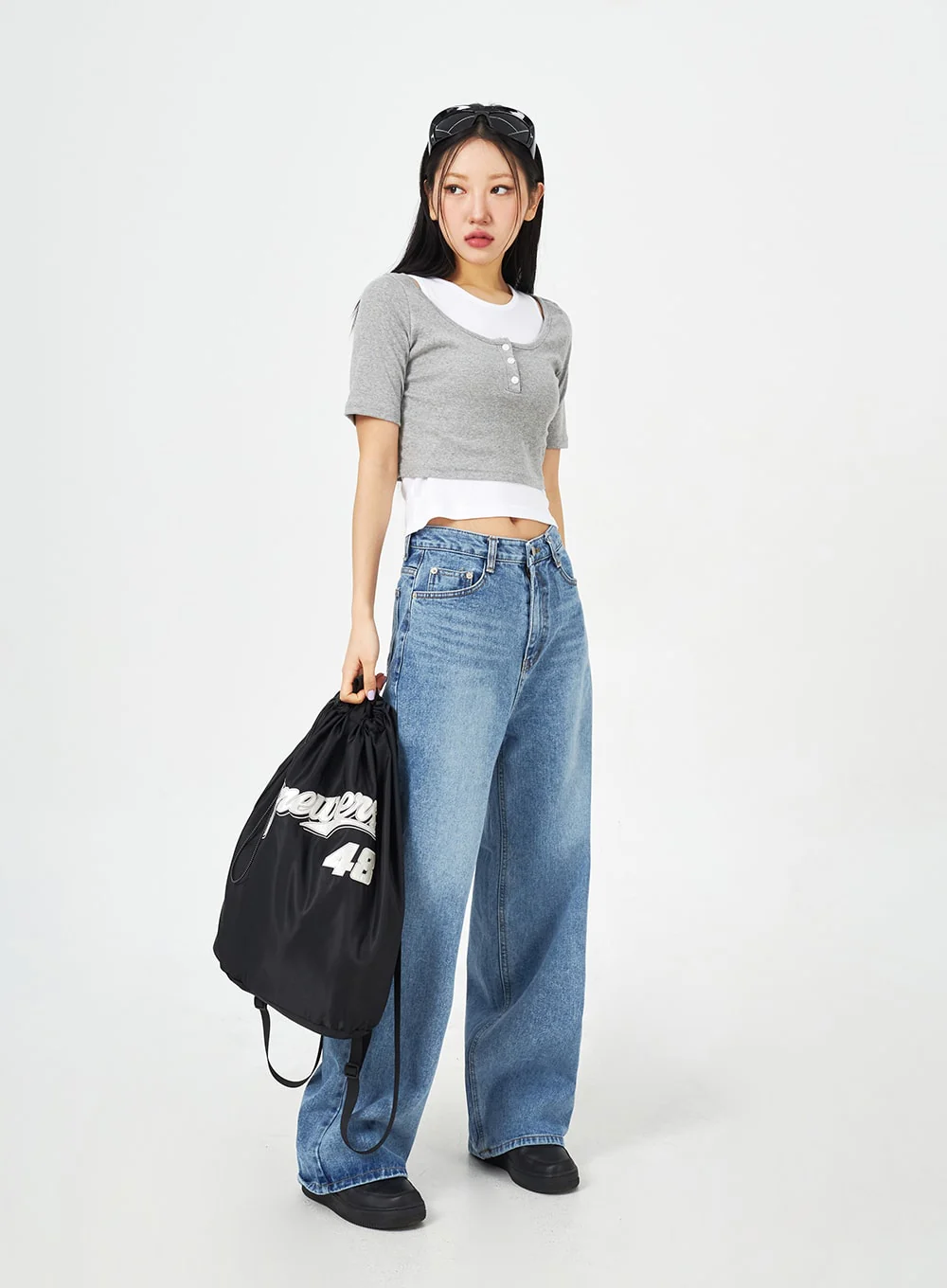 Mid-Wash Bootcut Jeans CM323 - Image 8