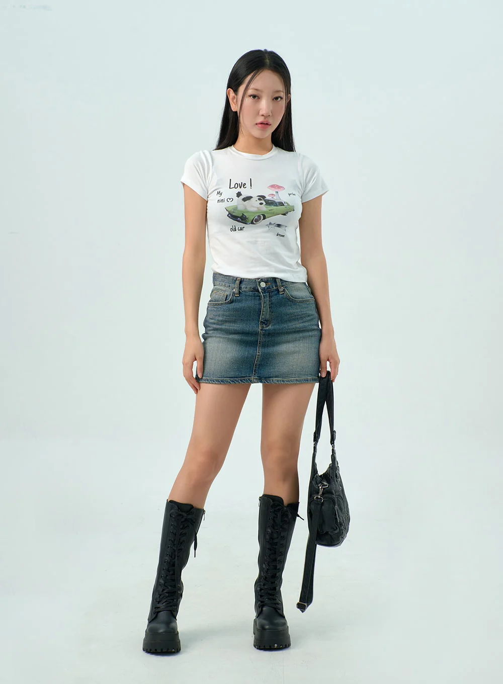 Mid-Wash Denim Skirt CY330 - Image 3