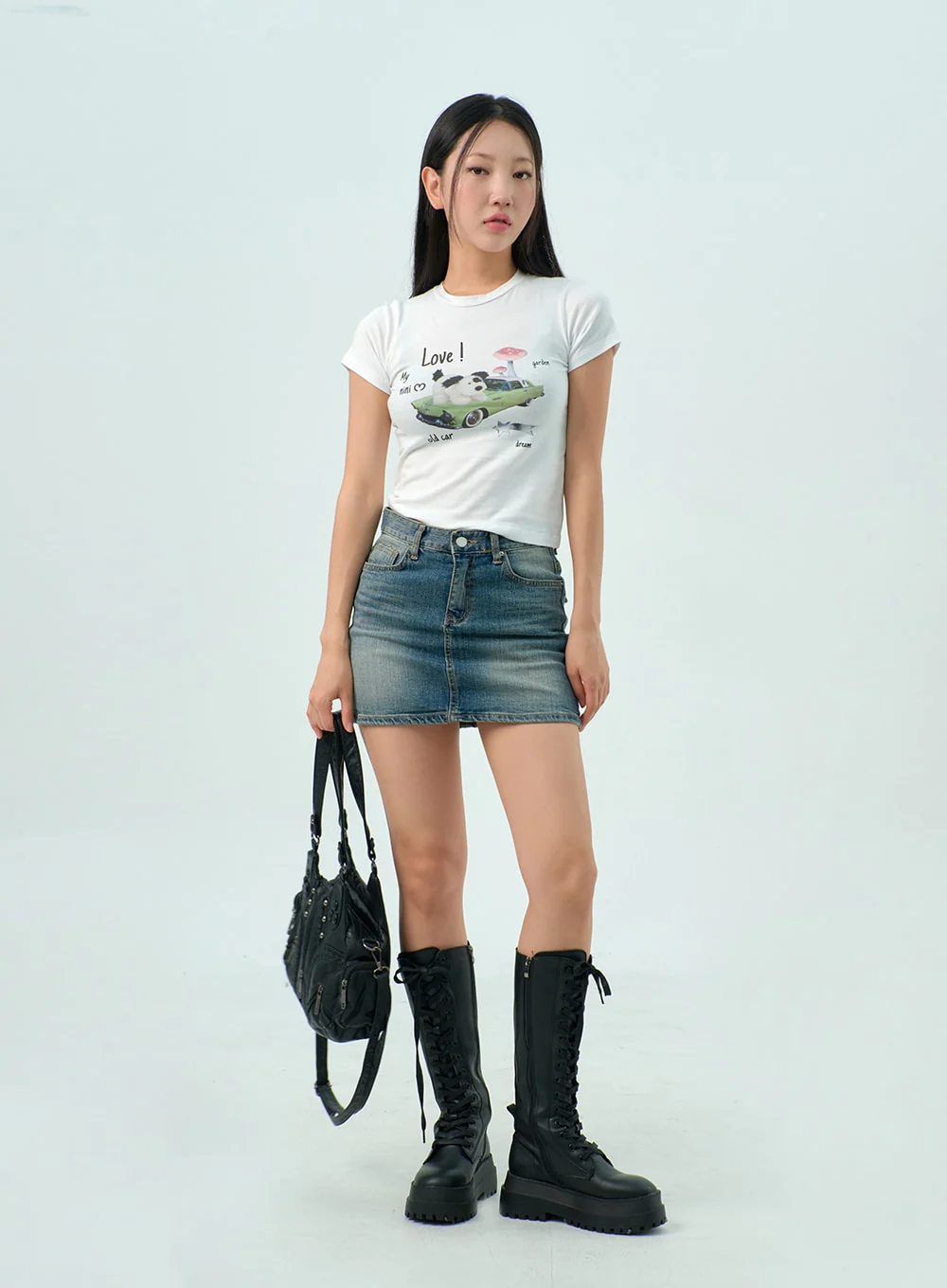 Mid-Wash Denim Skirt CY330 - Image 4