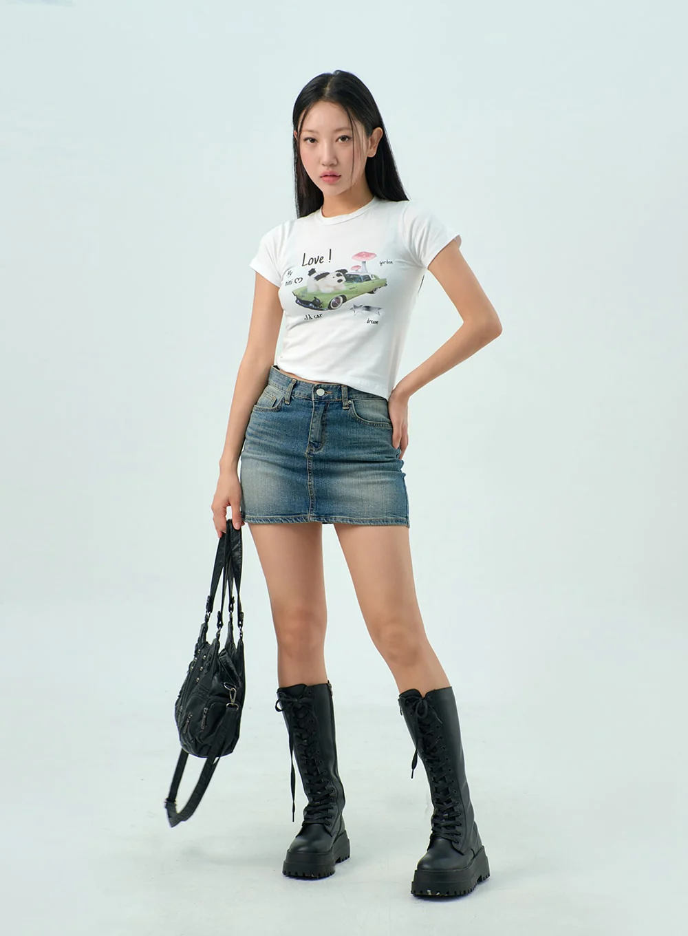 Mid-Wash Denim Skirt CY330 - Image 7