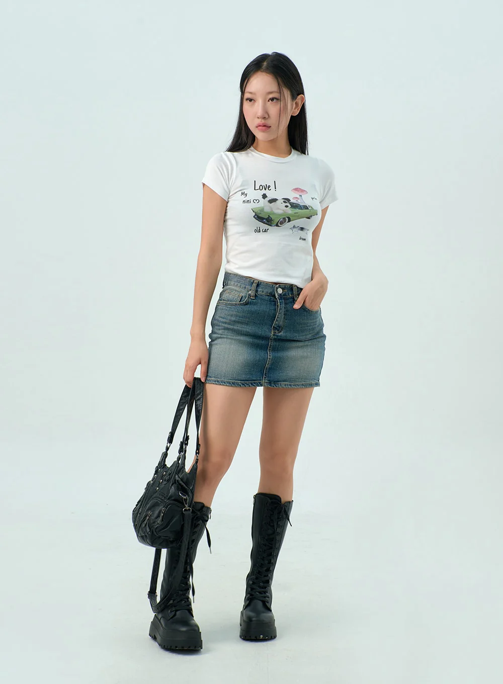 Mid-Wash Denim Skirt CY330 - Image 8