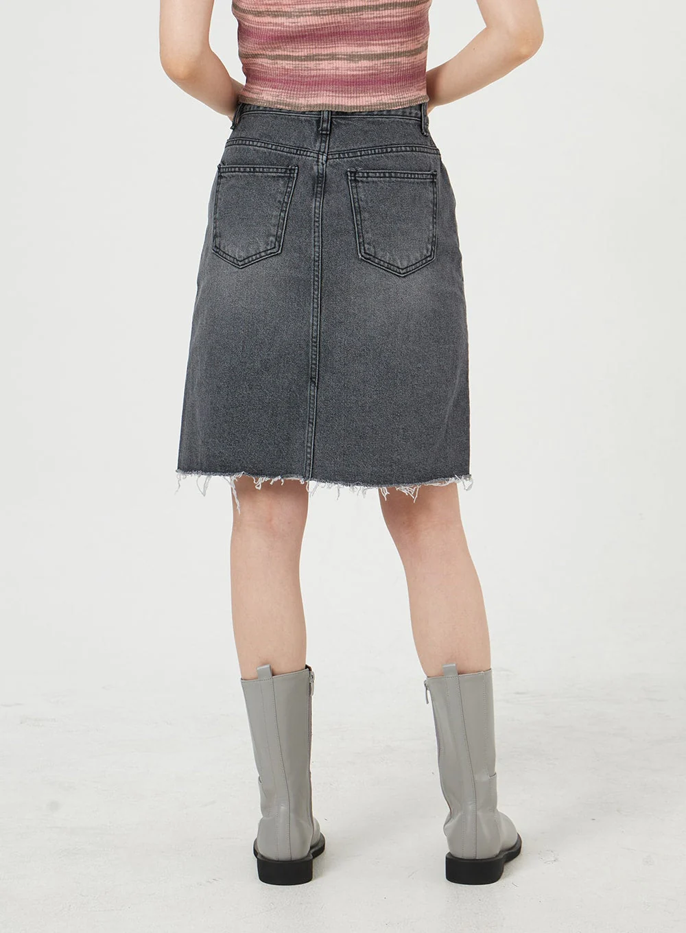 Midi Denim Skirt OM328 - Image 3