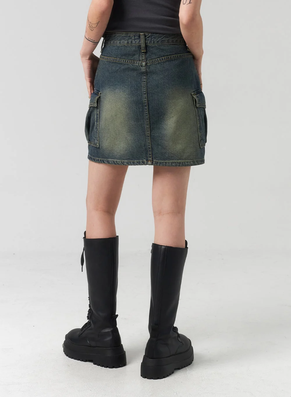 Mini Cargo Denim Skirt CL318 - Image 6