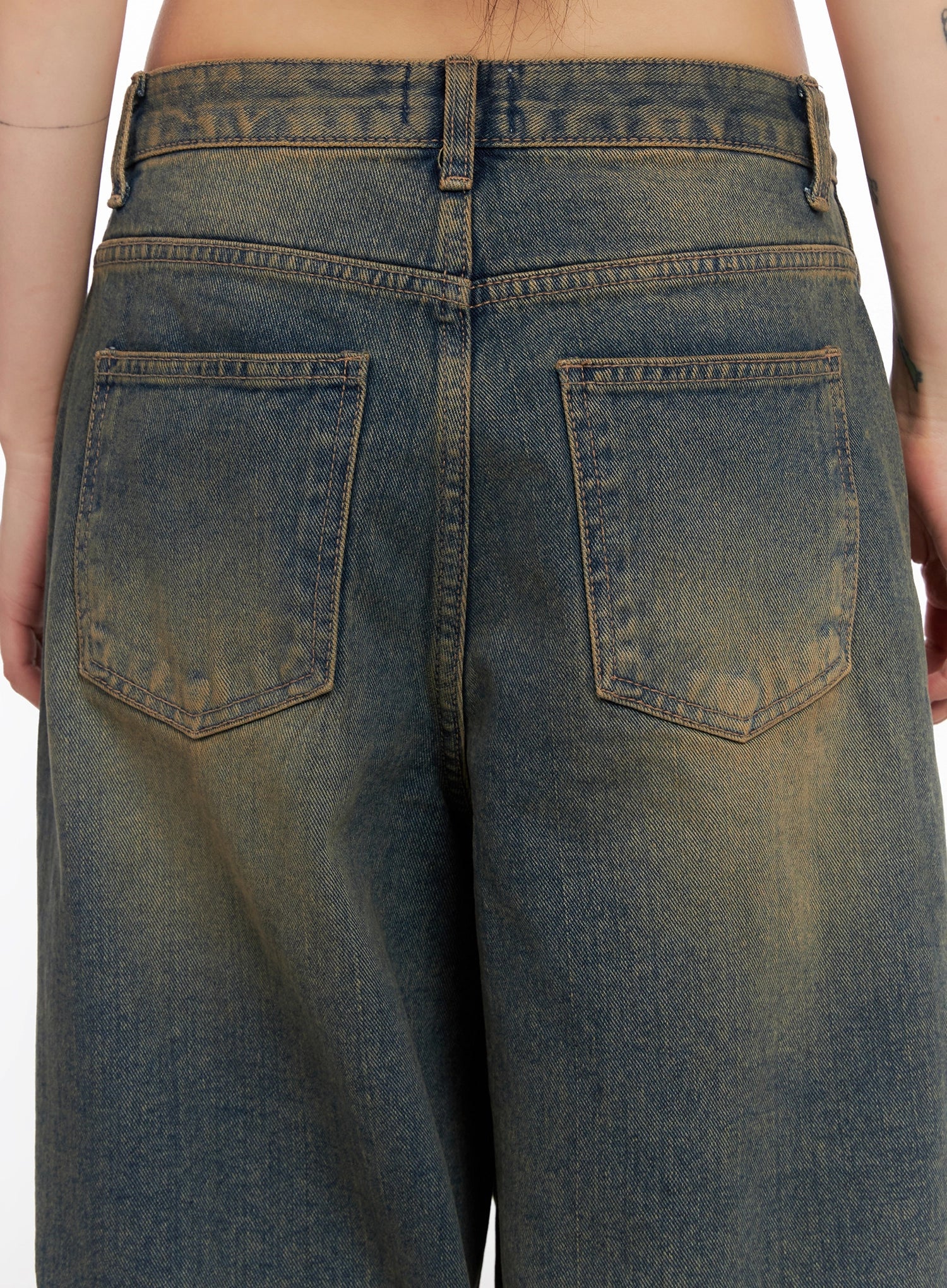 Minju Vintage Washed Baggy Jeans IS508 - Image 12