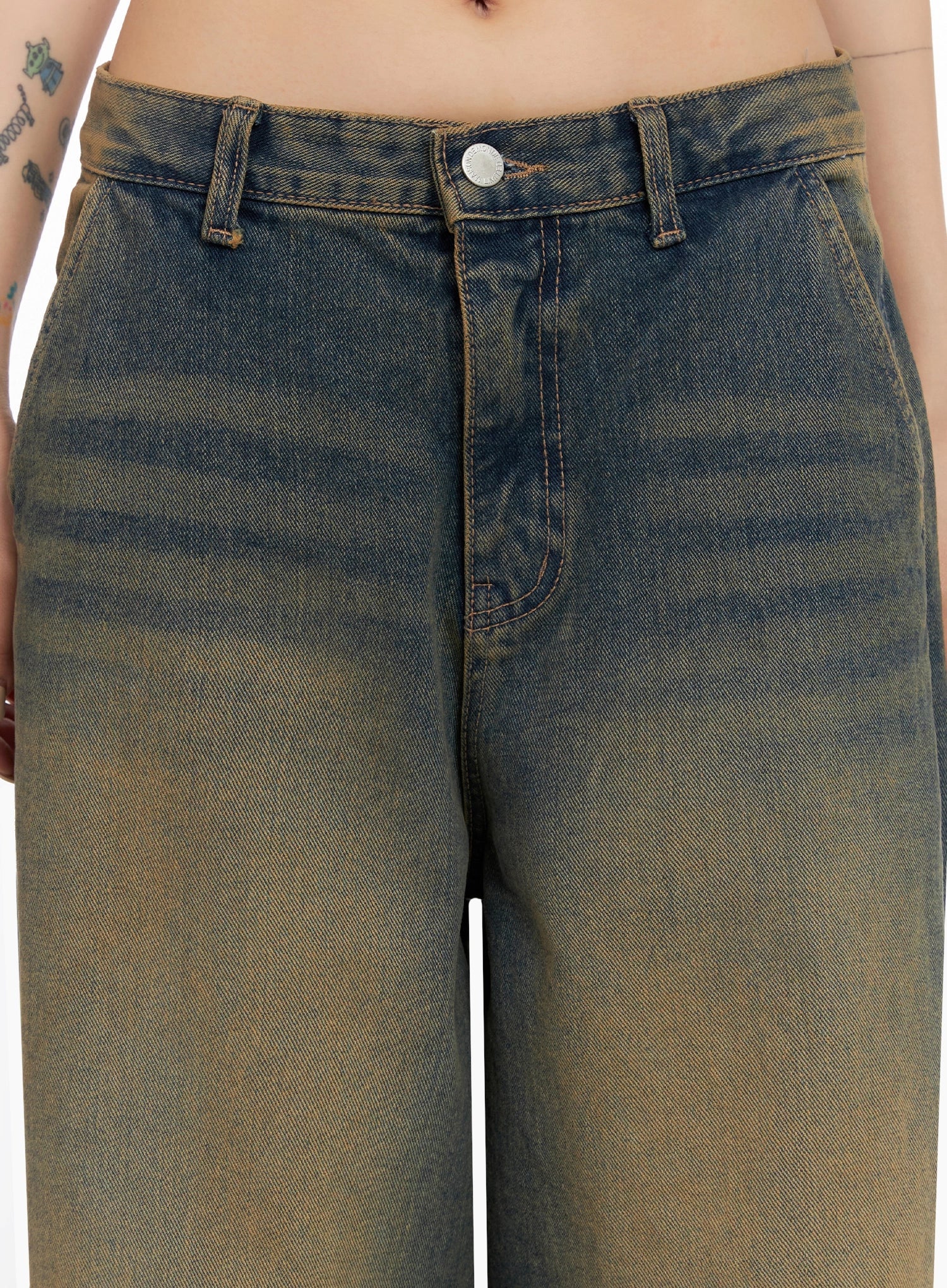 Minju Vintage Washed Baggy Jeans IS508 - Image 3