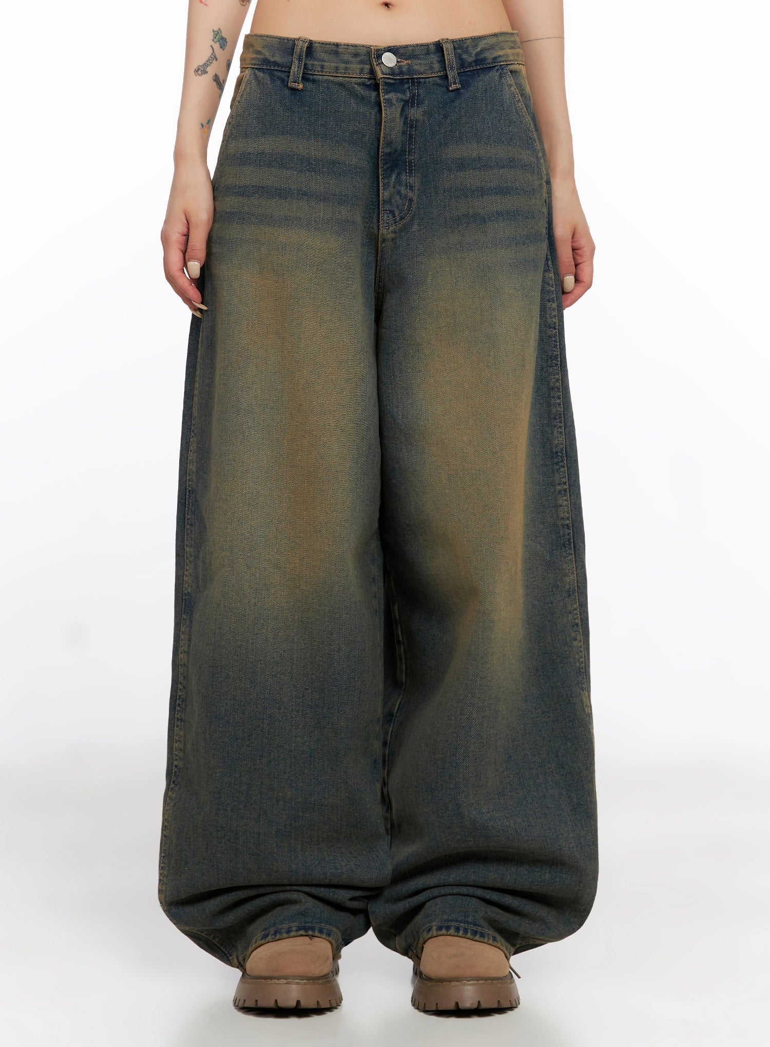 Minju Vintage Washed Baggy Jeans IS508 - Image 4