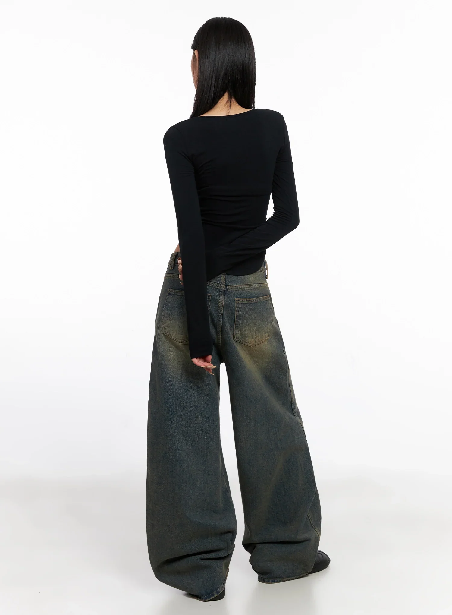 Minju Vintage Washed Baggy Jeans IS508 - Image 5