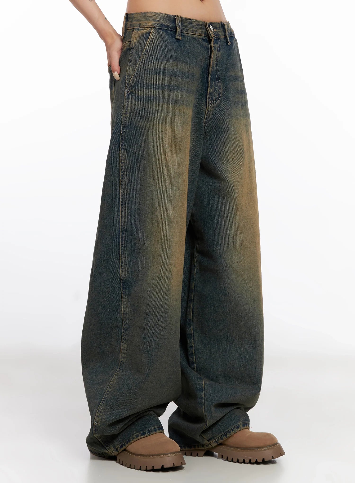 Minju Vintage Washed Baggy Jeans IS508 - Image 6