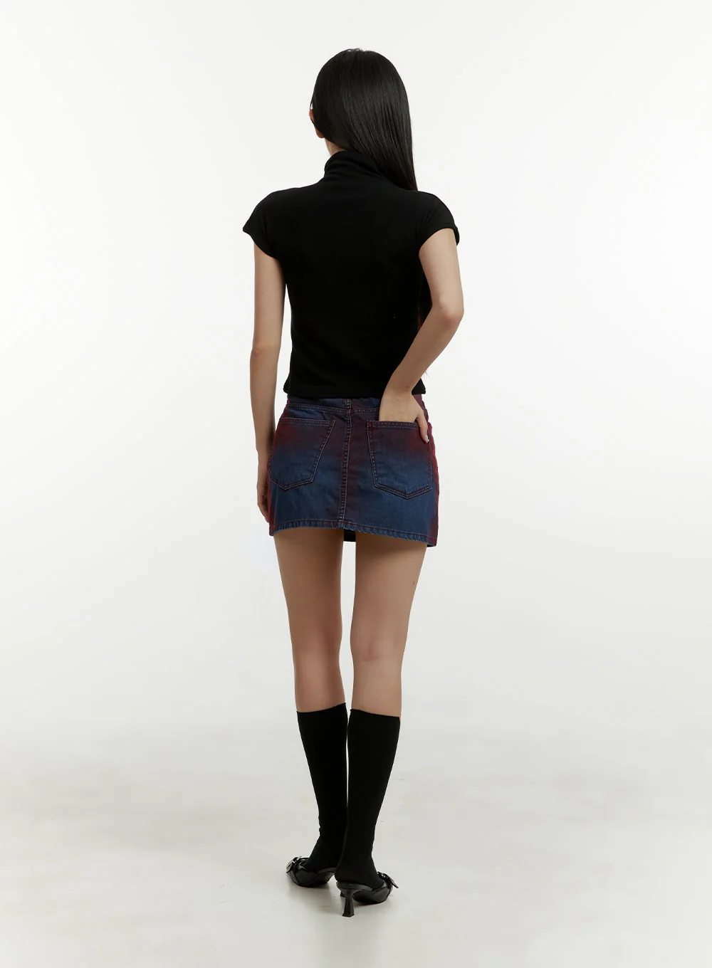 Mock Neck Short Sleeve Crop Tee CY408 - Image 7