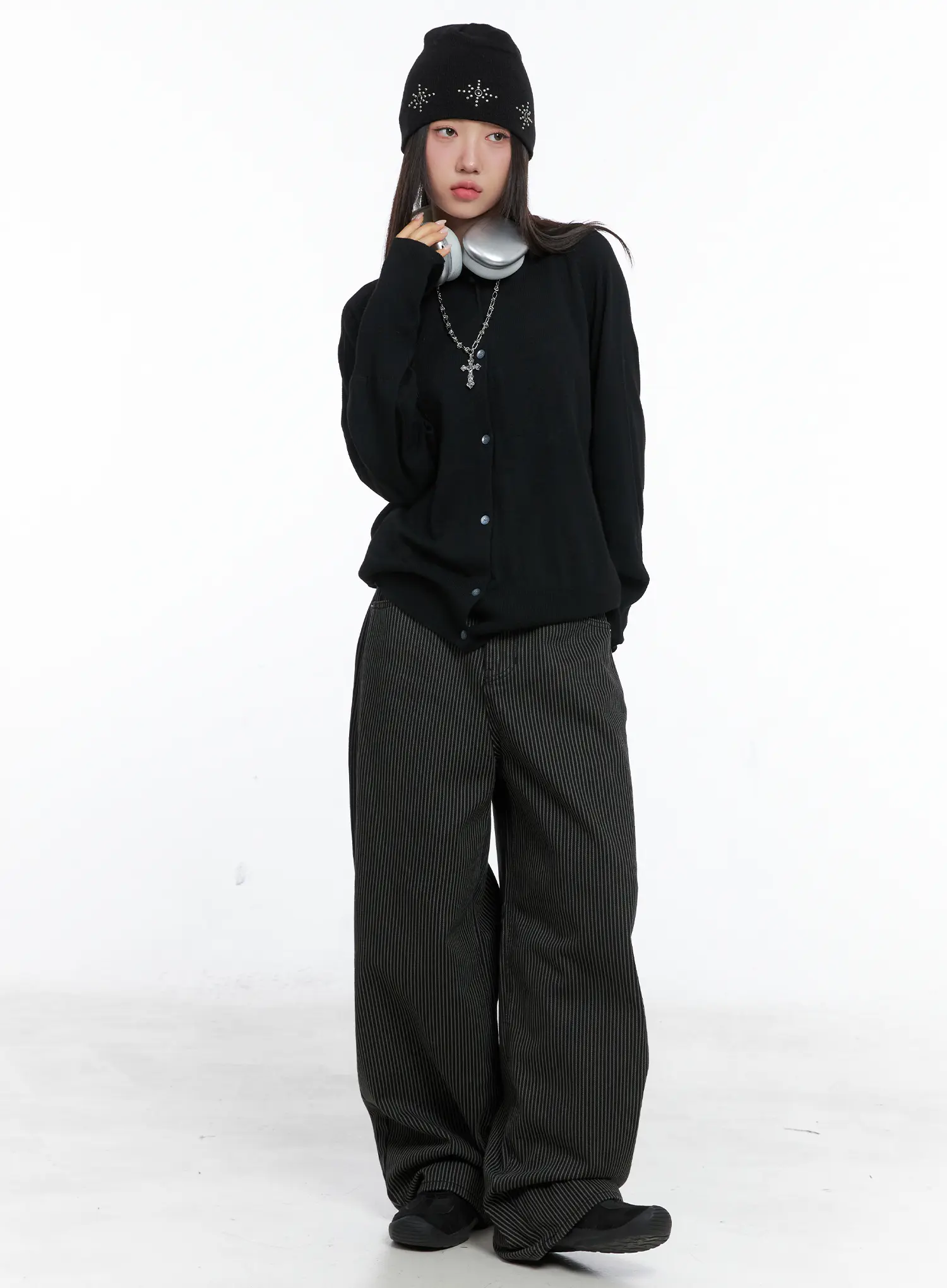Monica Striped Wide-Leg Cotton Pants CS503 - Image 2