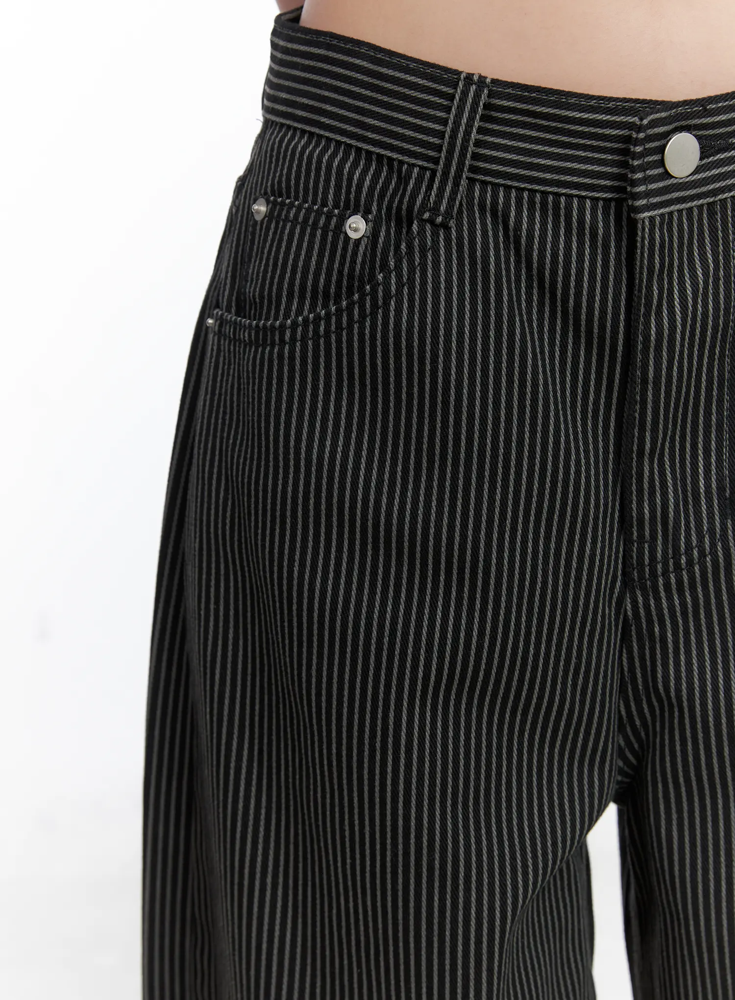 Monica Striped Wide-Leg Cotton Pants CS503 - Image 3