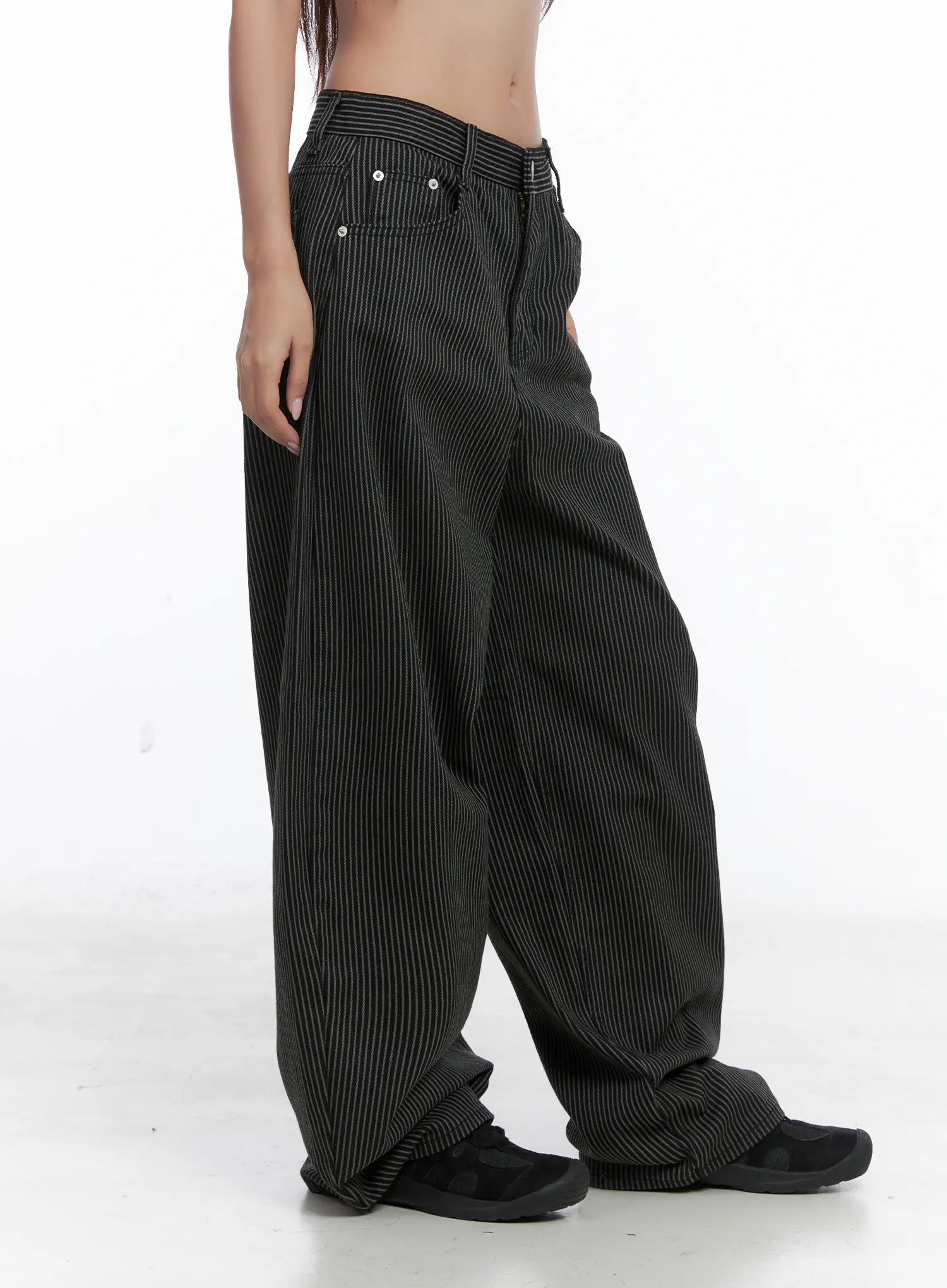 Monica Striped Wide-Leg Cotton Pants CS503 - Image 4