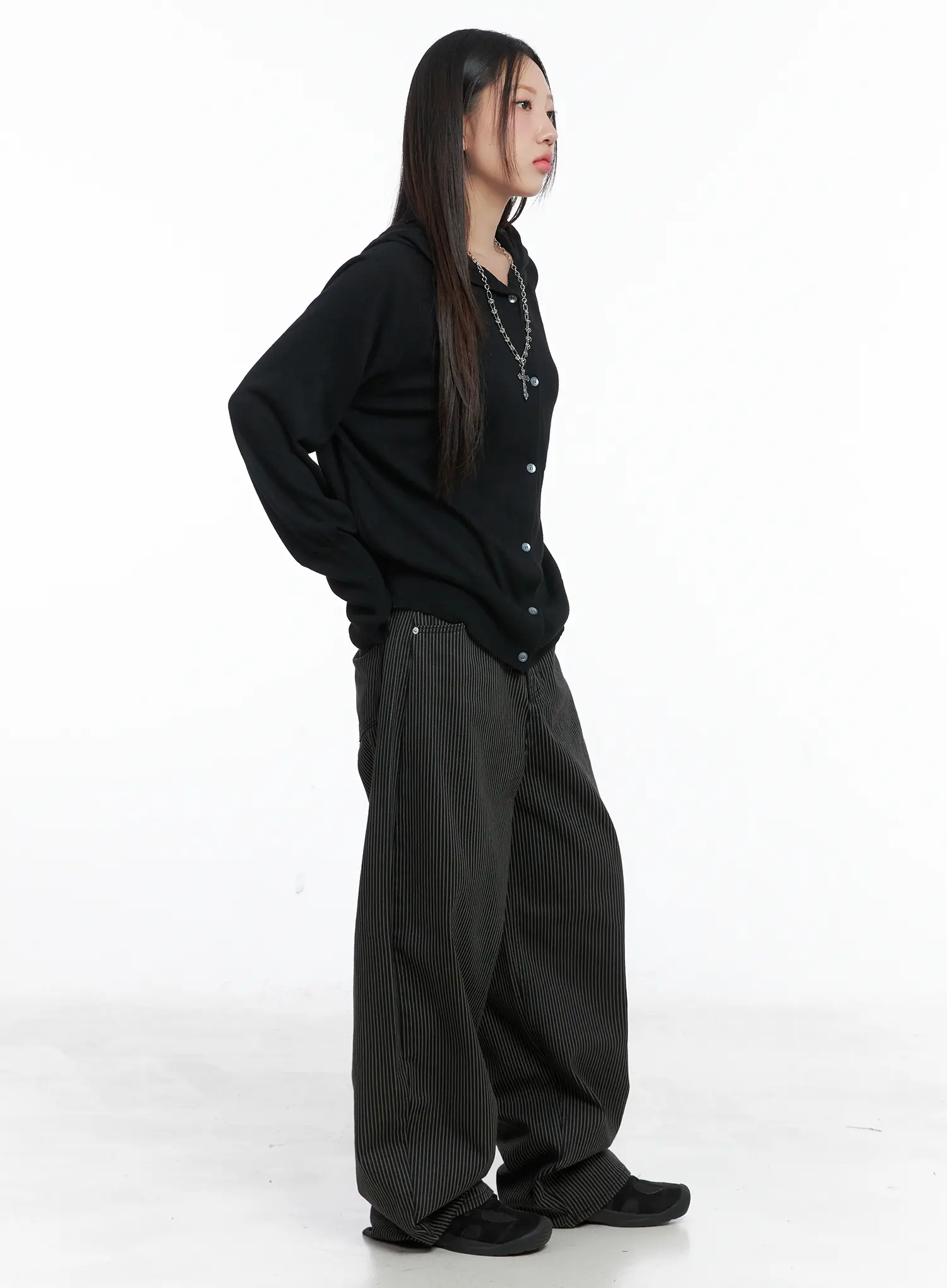 Monica Striped Wide-Leg Cotton Pants CS503 - Image 5
