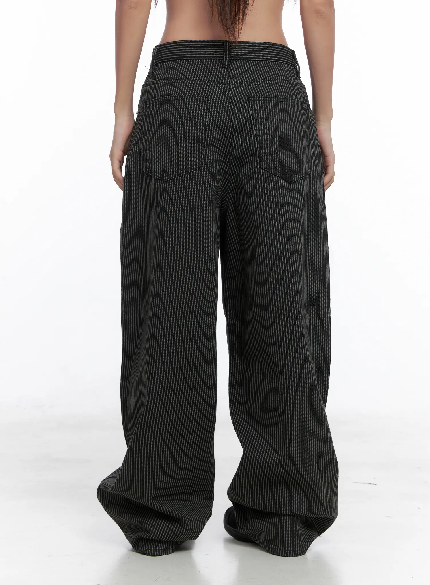 Monica Striped Wide-Leg Cotton Pants CS503 - Image 6