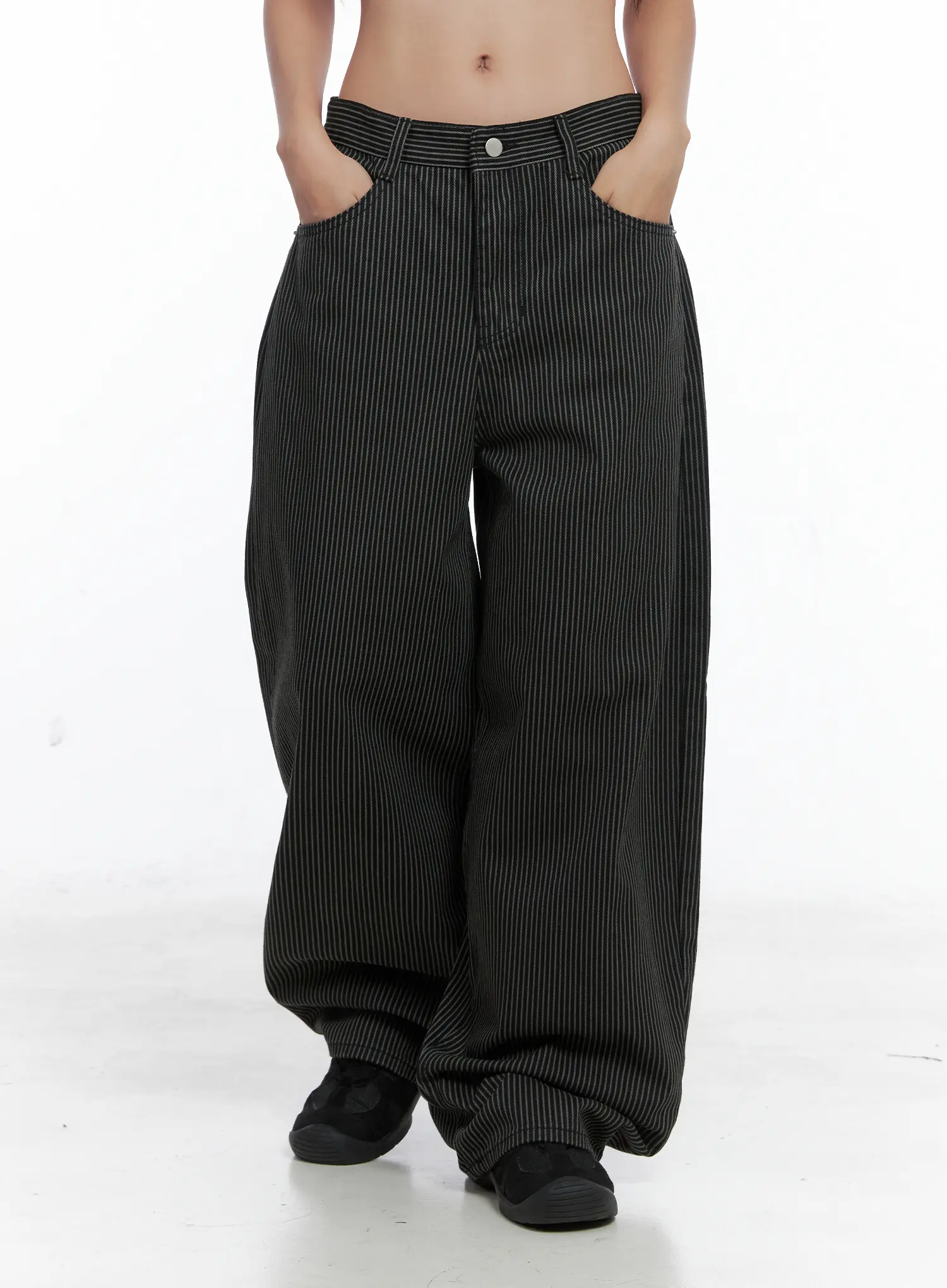 Monica Striped Wide-Leg Cotton Pants CS503 - Image 8