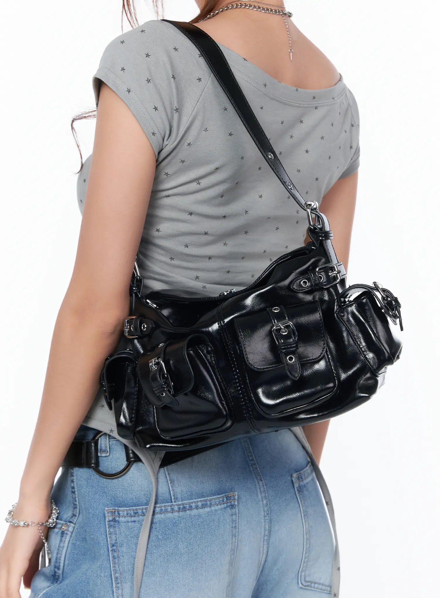 Multi-Pocket Belt Shoulder Bag CA514