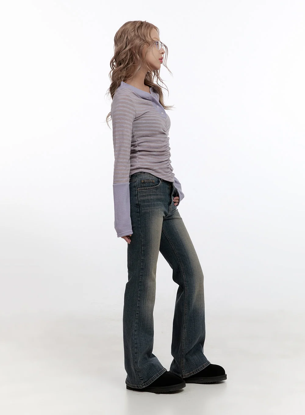 Nadine Cotton Slim Fit Flared Jeans CN425 - Image 4