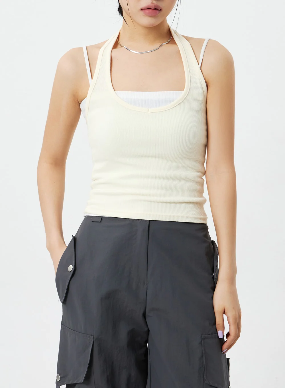 Neck Strap Knit Top CM324 - Image 2