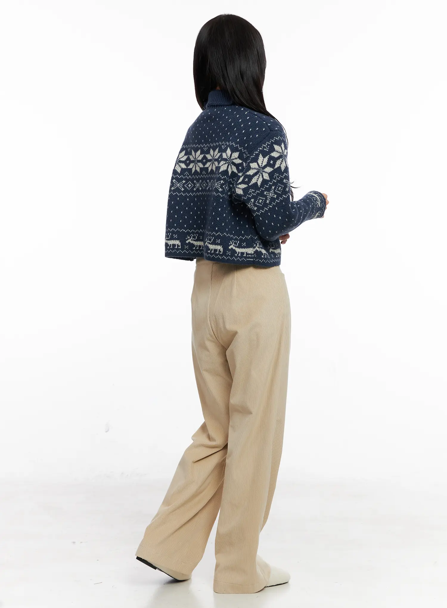 Nordic Zip-Up Knit Cardigan CO524 - Image 5