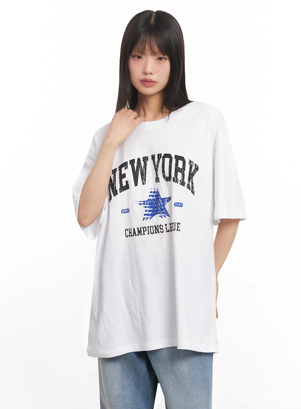 NY Graphic Oversize T-Shirt IY502 - Image 7