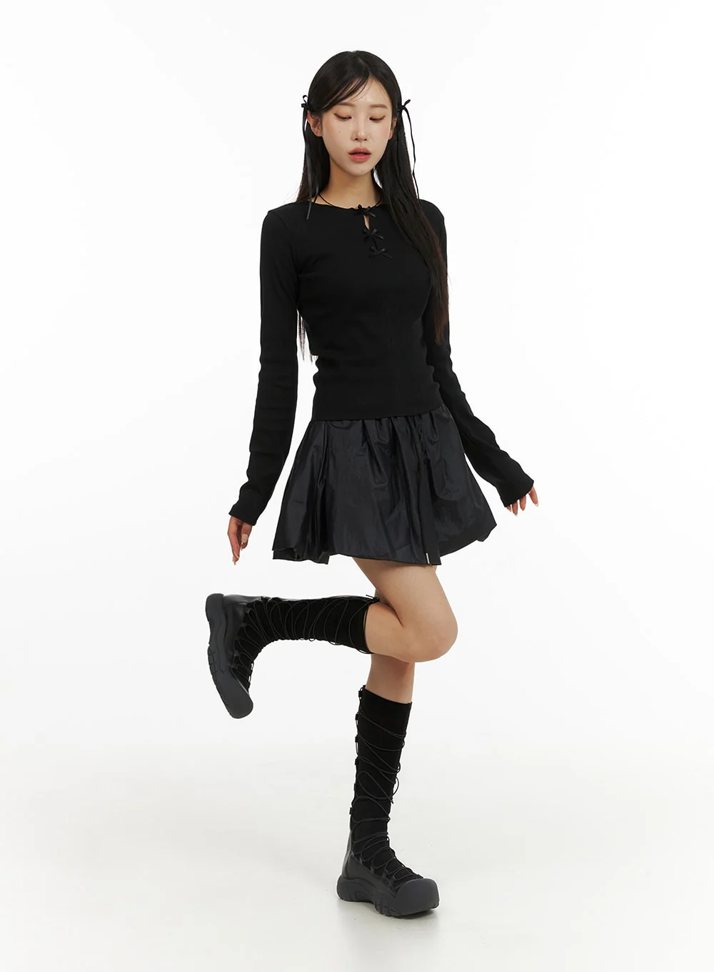 Nylon Balloon Mini Skirt CJ431 - Image 3