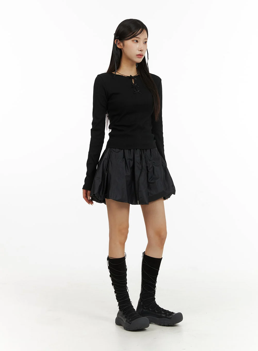 Nylon Balloon Mini Skirt CJ431 - Image 4