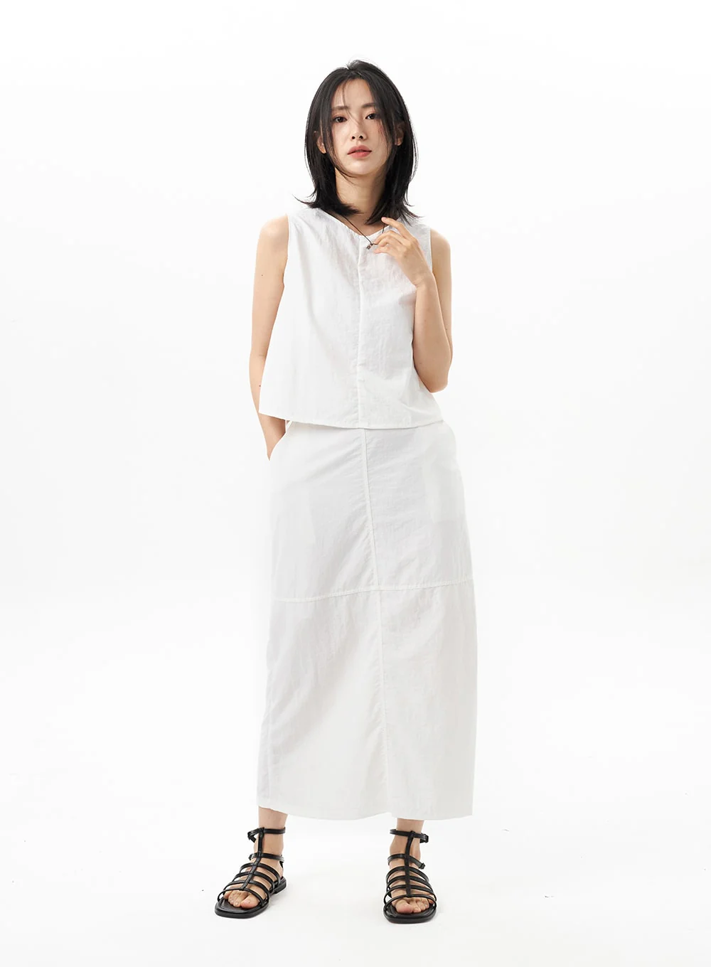 Nylon Maxi Skirt OU314 - Image 7