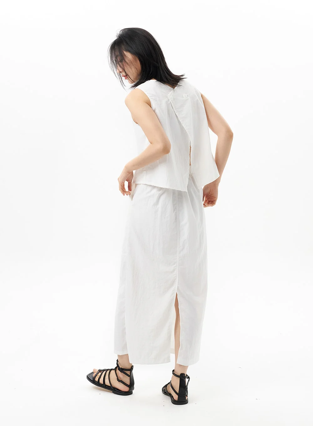 Nylon Maxi Skirt OU314 - Image 8