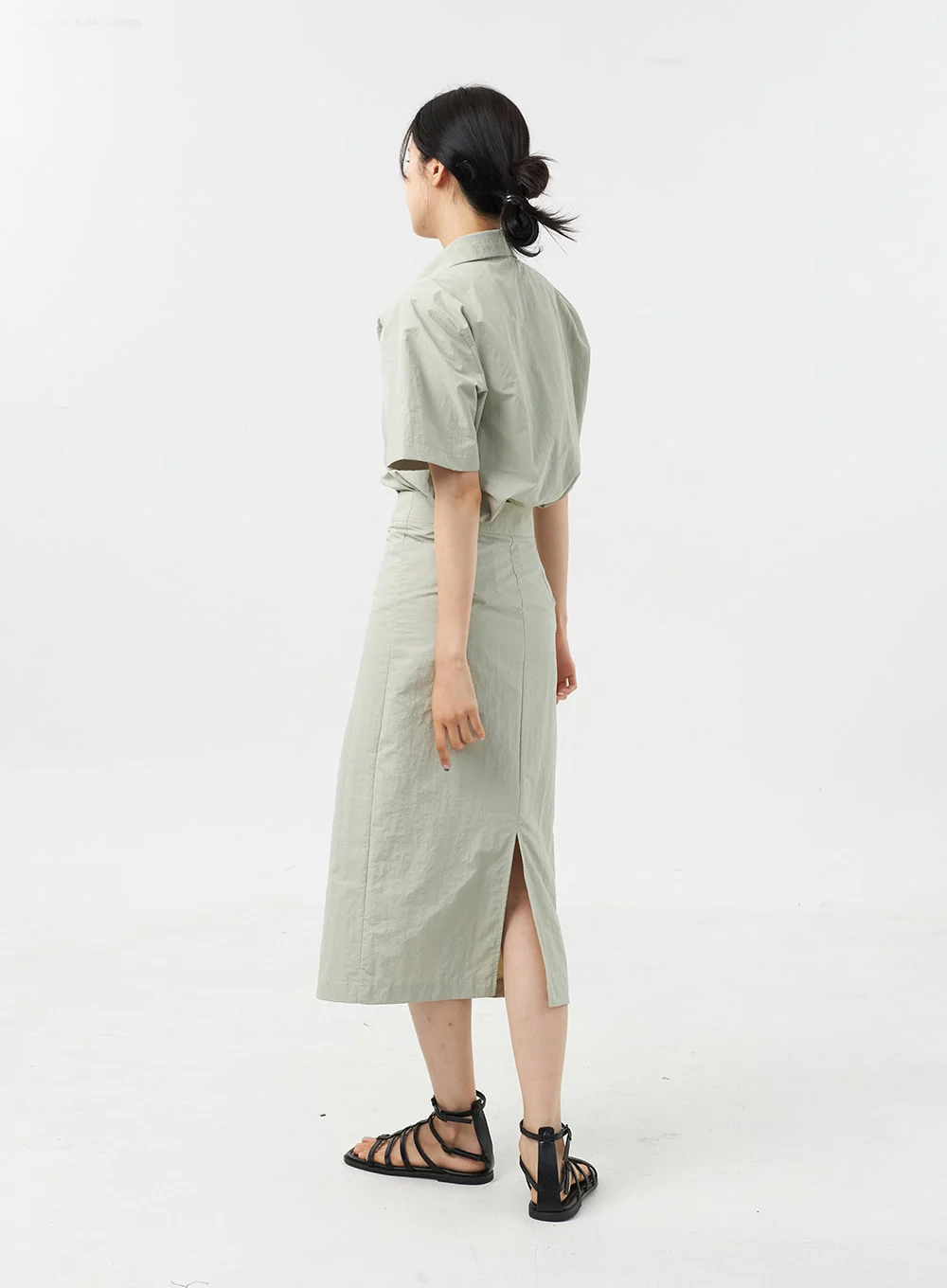Nylon Midi Skirt OU309 - Image 7