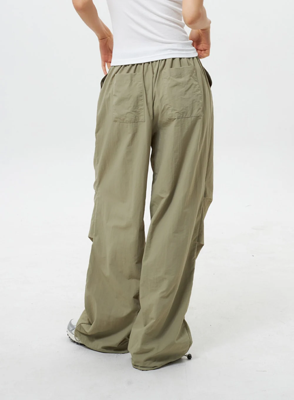 Nylon Wide Track Pants IY311 - Image 5