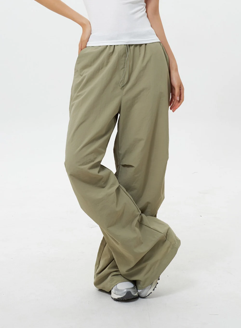 Nylon Wide Track Pants IY311 - Image 8