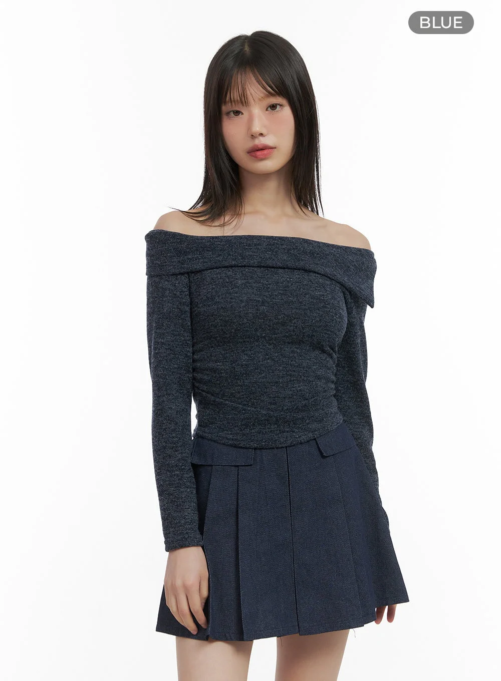 Off-Shoulder Cropped Knit Top CO410 - Image 10