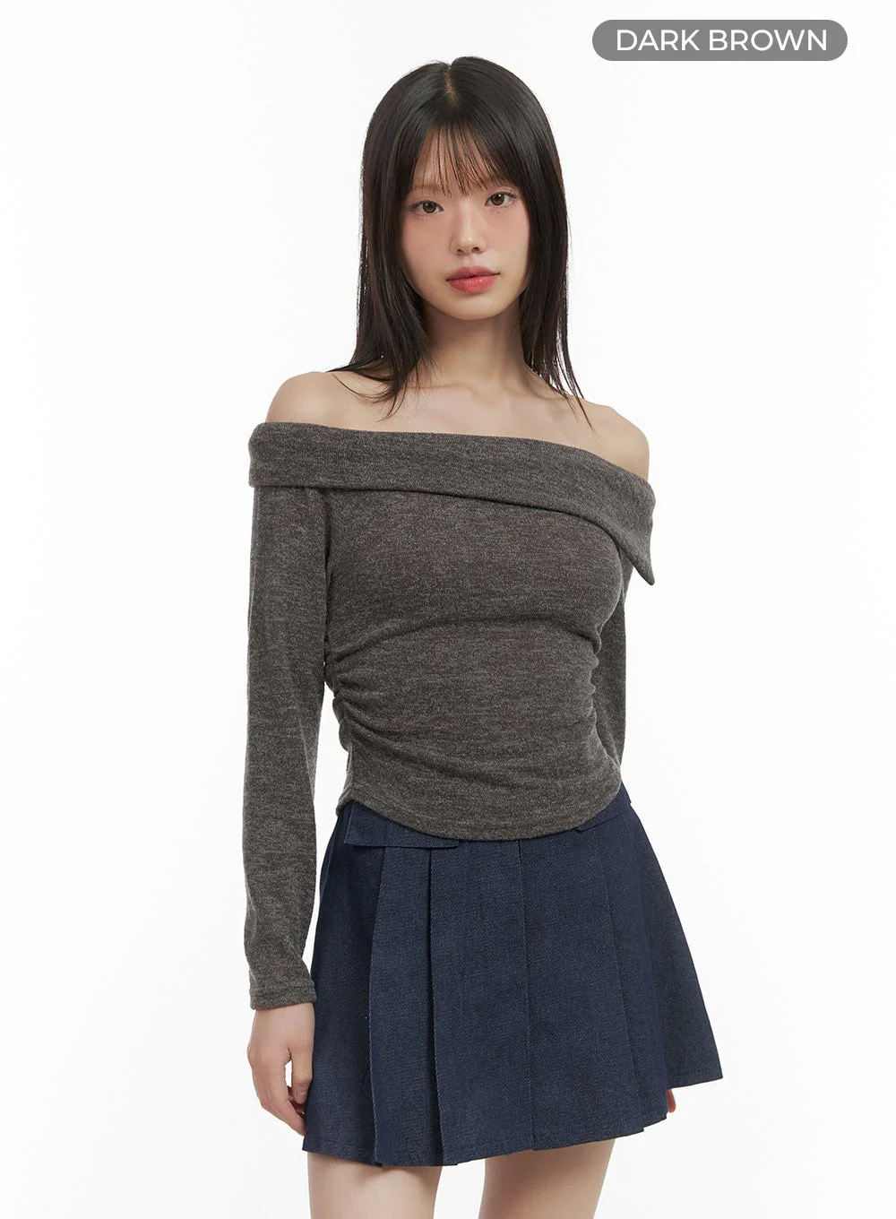 Off-Shoulder Cropped Knit Top CO410 - Image 9