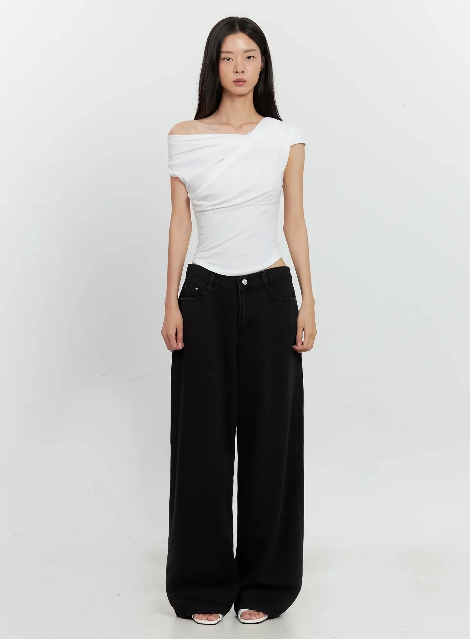 Off-Shoulder Draped Top IL528 - Image 10