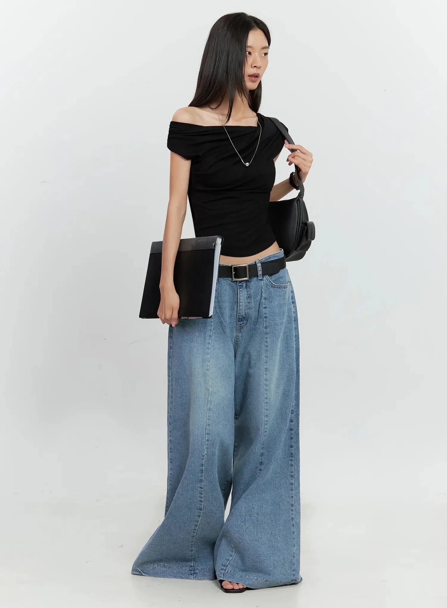 Off-Shoulder Draped Top IL528 - Image 26