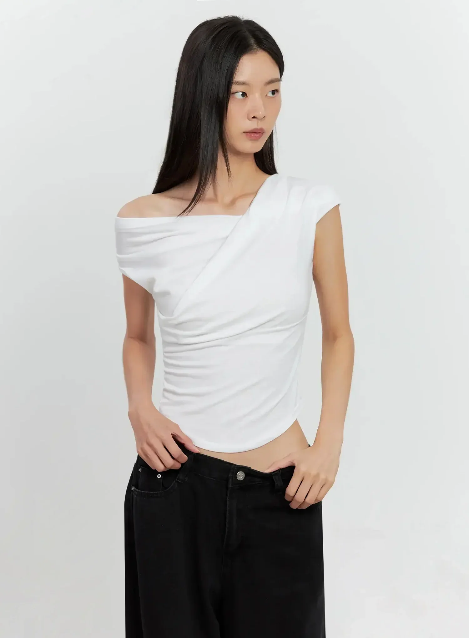 Off-Shoulder Draped Top IL528 - Image 3