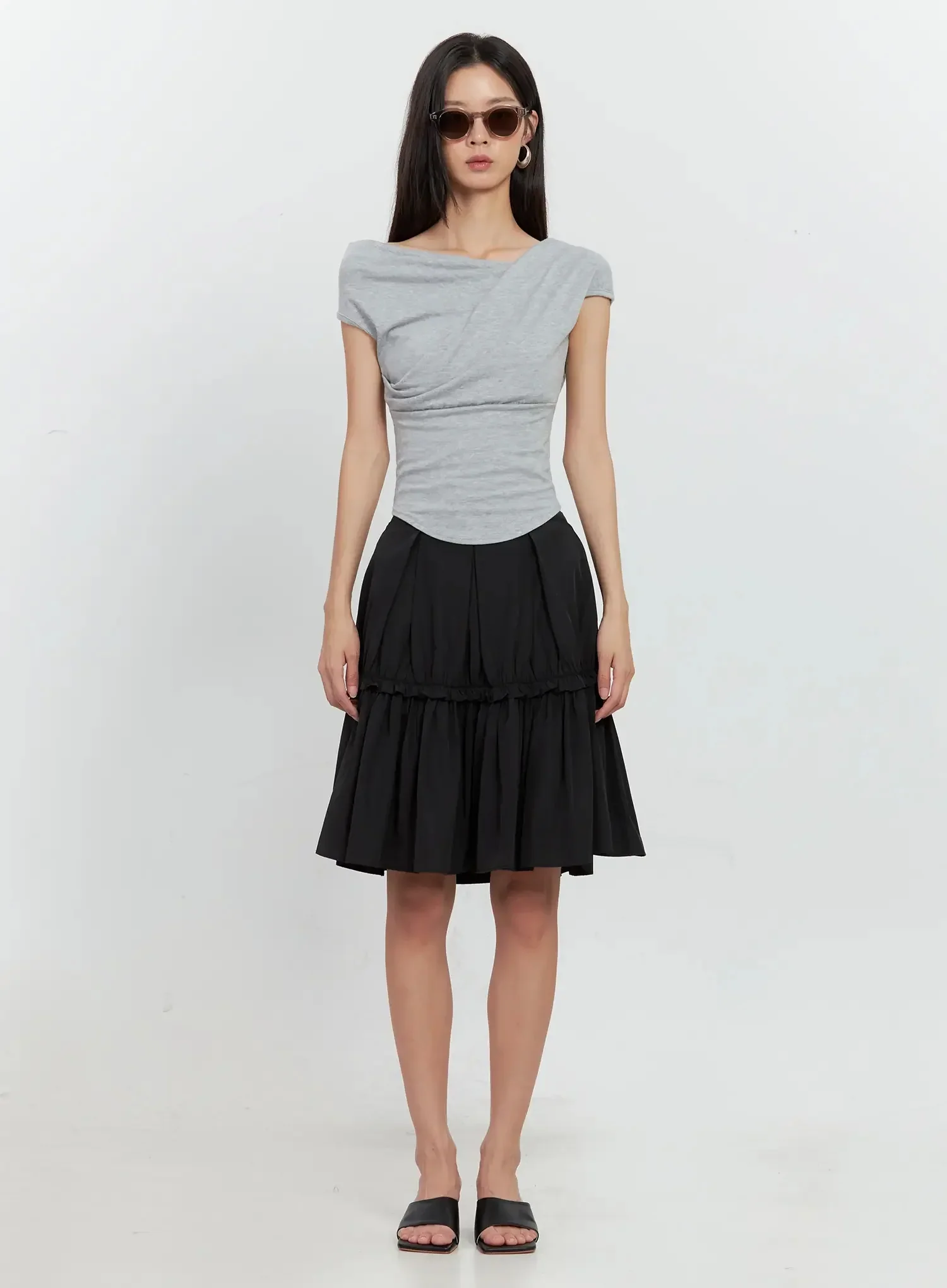 Off-Shoulder Draped Top IL528 - Image 32