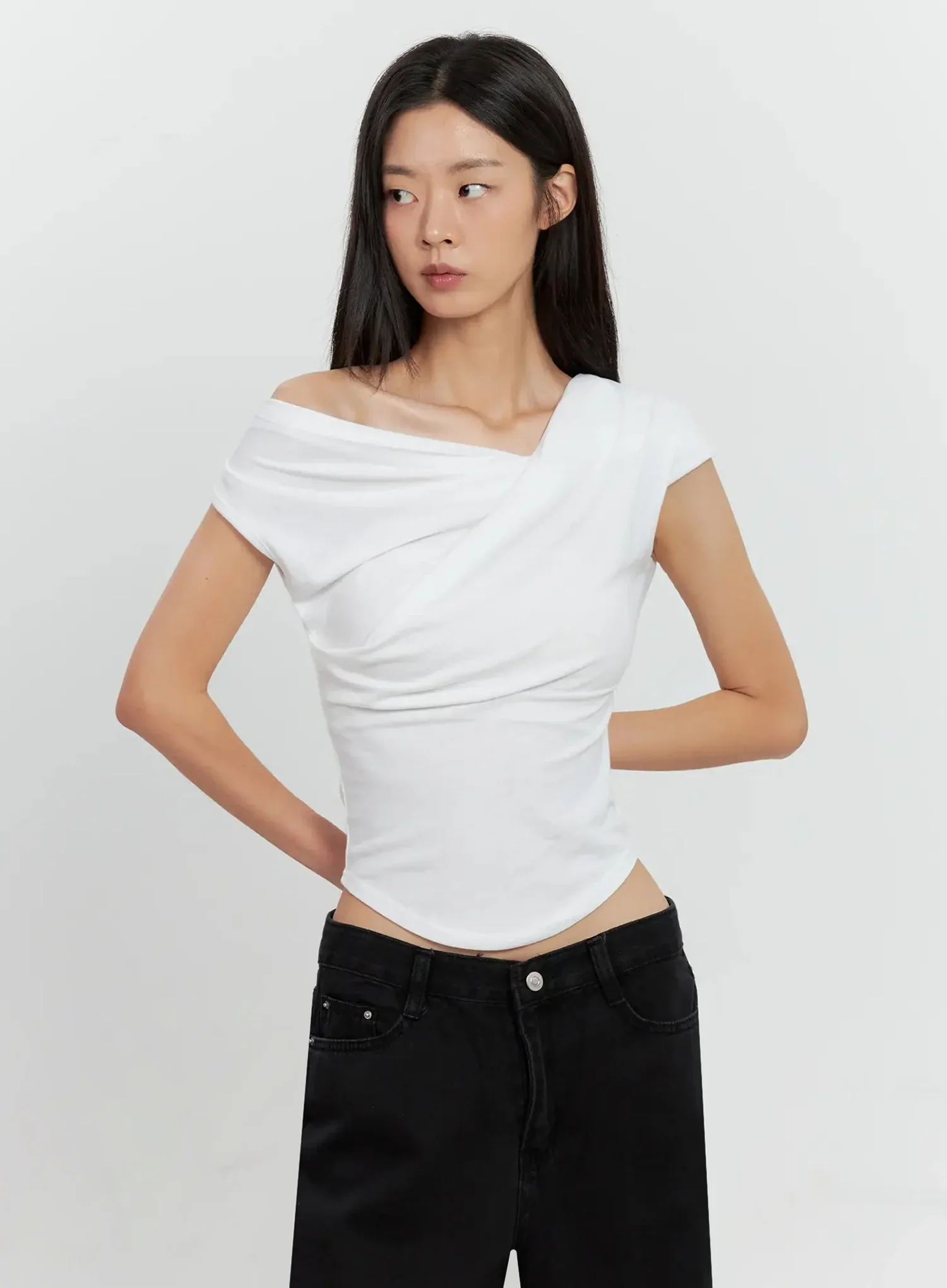 Off-Shoulder Draped Top IL528 - Image 4