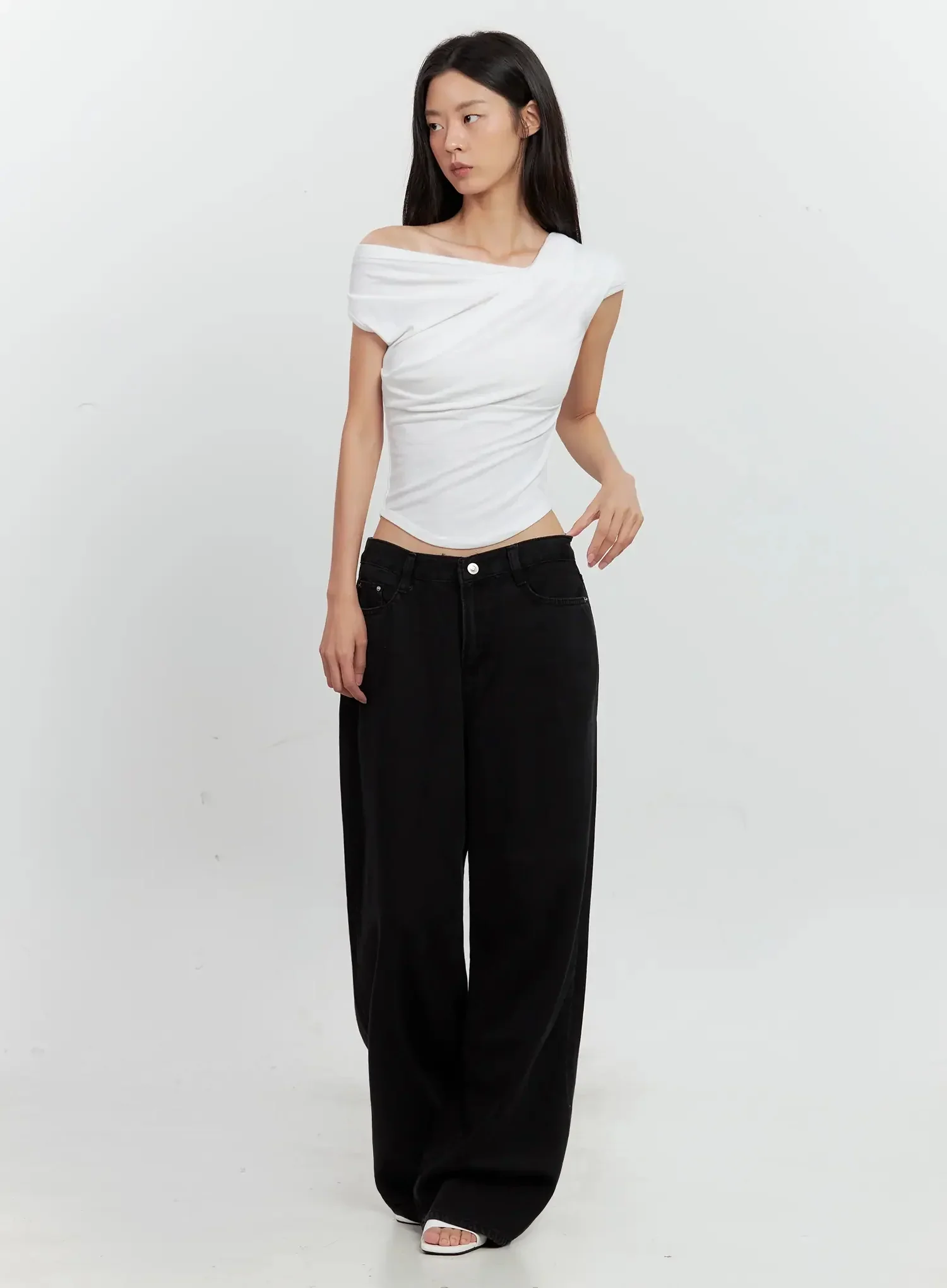 Off-Shoulder Draped Top IL528 - Image 7