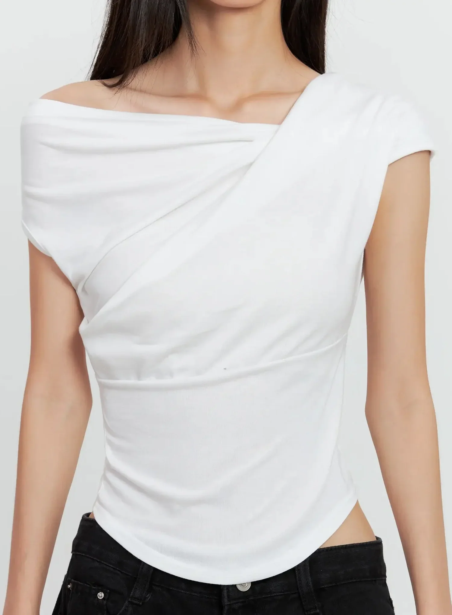 Off-Shoulder Draped Top IL528 - Image 9