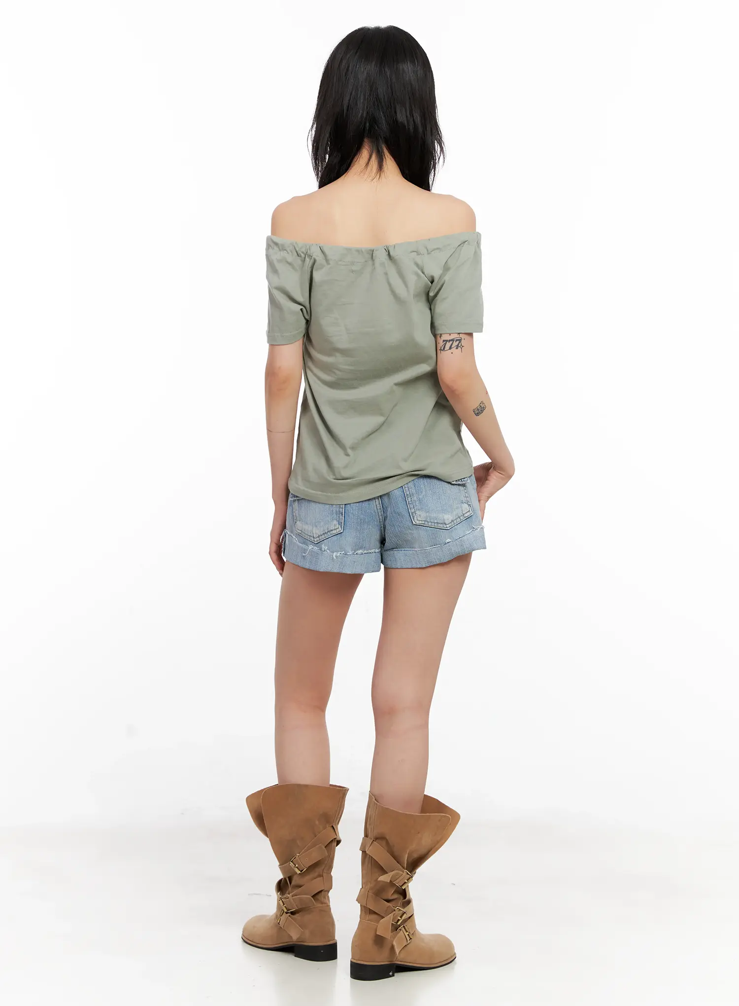 Off-Shoulder Drawstring Top CL528 - Image 10