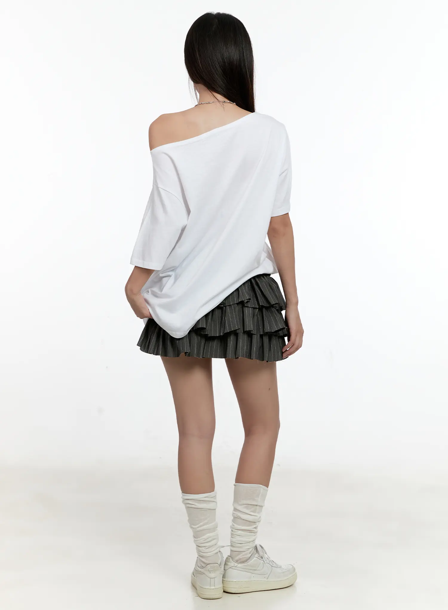 Off-Shoulder Eyelet Tee CL531 - Image 8