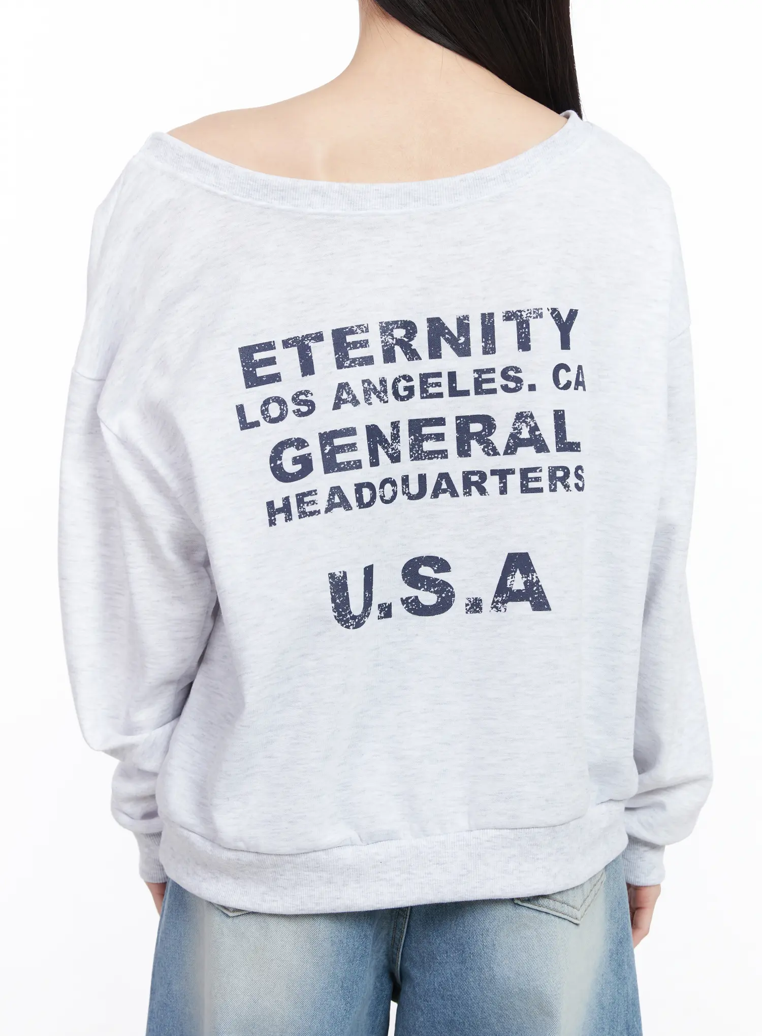Off-Shoulder Graphic Sweatshirt CF518 - Image 10